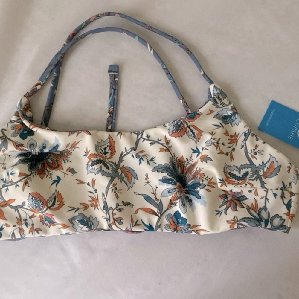 CUPSHE NWT Tranquility reversible cross back bikini top